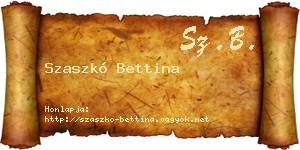Szaszkó Bettina névjegykártya