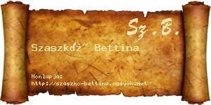 Szaszkó Bettina névjegykártya