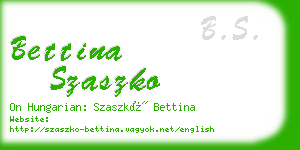 bettina szaszko business card